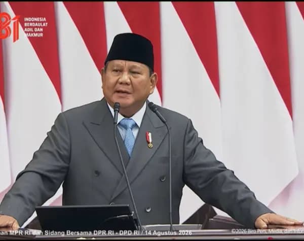Prabowo Puji Capaian DPR dan DPD dalam Pidato Kenegaraan Sidang Tahunan MPR
